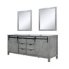 Marsyas 80" Ash Grey Double Vanity, No Top And 30" Mirrors