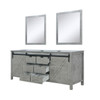 Marsyas 80" Ash Grey Double Vanity, No Top And 30" Mirrors