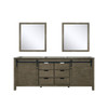 Marsyas 80" Rustic Brown Double Vanity, No Top And 30" Mirrors