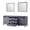 Marsyas 84" Dark Grey Double Vanity, No Top And 34" Mirrors