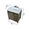 Marsyas 30" Rustic Brown Single Vanity, White Quartz Top, White Square Sink And 28" Mirror W/ Faucet