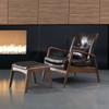 Bully Lounge Chair & Ottoman Brown