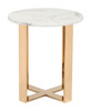 Atlas End Table White & Gold