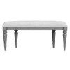 Tamara  Powder Gray Upholstered Demilune Bench