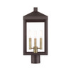 Livex Lighting 3 Lt Bronze Outdoor Post Top Lantern - 20592-07