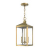 Livex Lighting 3 Lt Antique Brass Outdoor Pendant Lantern - 20593-01
