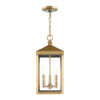 Livex Lighting 3 Lt Antique Brass Outdoor Pendant Lantern - 20593-01