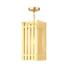 Livex Lighting 1 Lt Satin Brass Outdoor Pendant Lantern - 20757-12