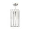 Livex Lighting 1 Lt Brushed Nickel Outdoor Pendant Lantern - 20757-91