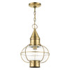 Livex Lighting 1 Lt Antique Brass Outdoor Pendant Lantern - 26906-01