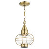 Livex Lighting 1 Lt Antique Brass Outdoor Pendant Lantern - 26910-01