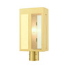 Livex Lighting 1 Lt Satin Brass  Outdoor Post Top Lantern - 27416-12