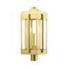 Livex Lighting 3 Lt Natural Brass Outdoor Post Top Lantern - 27717-08