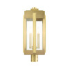 Livex Lighting 3 Lt Natural Brass Outdoor Post Top Lantern - 27717-08