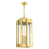 Livex Lighting 4 Lt Natural Brass Outdoor Pendant Lantern - 27720-08