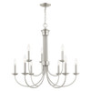 Livex Lighting 9 Lt Brushed Nickel Chandelier - 42687-91