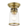 Livex Lighting 1 Lt Antique Brass Flush Mount - 45501-01