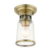 Livex Lighting 1 Lt Antique Brass Flush Mount - 45501-01