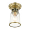 Livex Lighting 1 Lt Antique Brass Flush Mount - 45501-01