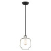 Livex Lighting 1 Lt Black & Winter Gold Mini Pendant - 45511-04