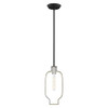 Livex Lighting 1 Lt Black & Winter Gold Mini Pendant - 45512-04