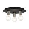 Livex Lighting 3 Lt Black Flush Mount - 45873-04