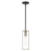Livex Lighting 1 Lt Textured Black With Brushed Nickel Accents Pendant - 45951-14