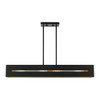 Livex Lighting 4 Lt Textured Black With Brushed Nickel Accents Linear Chandelier - 45957-14