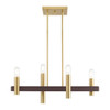 Livex Lighting 4 Lt Satin Brass & Bronze Linear Chandelier - 46864-12