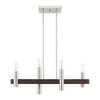 Livex Lighting 4 Lt Brushed Nickel & Bronze Linear Chandelier - 46864-91