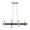 Livex Lighting 4 Lt Brushed Nickel & Bronze Linear Chandelier - 46864-91