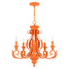 Livex Lighting 5 Lt Shiny Orange Chandelier - 49065-77