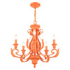 Livex Lighting 5 Lt Shiny Orange Chandelier - 49065-77