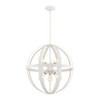 Livex Lighting 6 Lt Textured White With Brushed Nickel Finish Cluster Pendant Chandelier - 49646-13