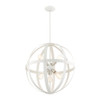 Livex Lighting 6 Lt Textured White With Brushed Nickel Finish Cluster Pendant Chandelier - 49646-13
