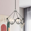 Livex Lighting 4 Lt Textured Black With Brushed Nickel Accents Chandelier - 49733-14