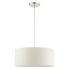 Livex Lighting 3 Lt Brushed Nickel Drum Pendant - 49802-91