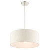 Livex Lighting 3 Lt Brushed Nickel Drum Pendant - 49802-91