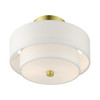 Livex Lighting 2 Lt Satin Brass Semi Flush - 51042-12