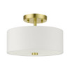 Livex Lighting 2 Lt Satin Brass Semi Flush - 51052-12