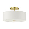 Livex Lighting 2 Lt Satin Brass Semi Flush - 51053-12