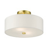 Livex Lighting 2 Lt Satin Brass Semi Flush - 51053-12