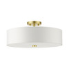 Livex Lighting 4 Lt Satin Brass Semi Flush - 51055-12