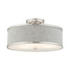 Livex Lighting 3 Lt Brushed Nickel Semi Flush - 60423-91