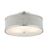 Livex Lighting 3 Lt Brushed Nickel Semi Flush - 60423-91