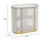 Maritza Bar Cabinet White & Antique Brass