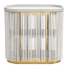 Maritza Bar Cabinet White & Antique Brass