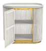 Maritza Bar Cabinet White & Antique Brass