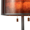 Nova of California Layers 25" Natural Mica Table Lamp In Charcoal Gray And Gunmetal With Dual Pull Chain Switch 2-Light