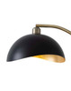 Nova of California Luna Bella 60" Chairside Arc Lamp In Weathered Brass With Matte Black/gold Leaf Shade And On/off Step Switch
